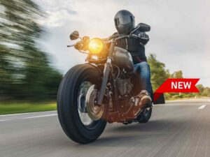 Motociclista su una Harley Davidson